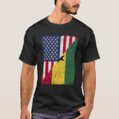 Half VS vlag Half Ghana vlag Amerikaans Ghanees T-shirt (Voorkant)