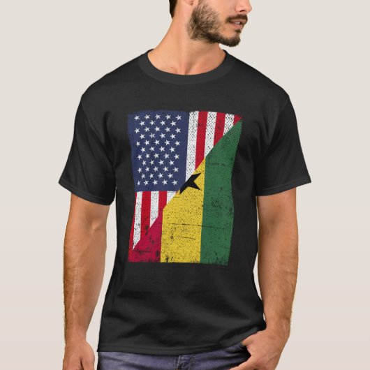 Half VS vlag Half Ghana vlag Amerikaans Ghanees T-shirt (Voorkant)