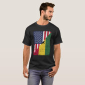 Half VS vlag Half Ghana vlag Amerikaans Ghanees T-shirt (Voorkant volledig)