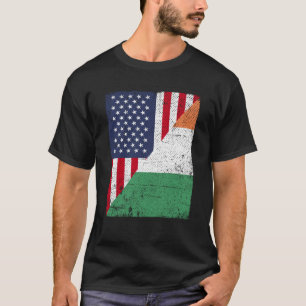 Half VS vlag Half Ierland vlag Amerikaans Iers T-shirt