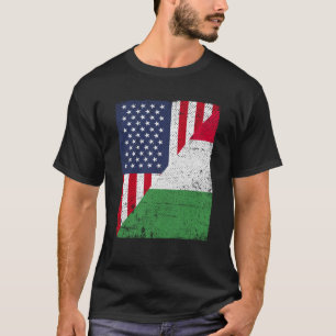 Half VS vlag half Italië vlag Amerikaans Italiaans T-shirt