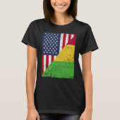 Half VS vlag Half Mali vlag Amerikaans Malan T-shirt (Voorkant)