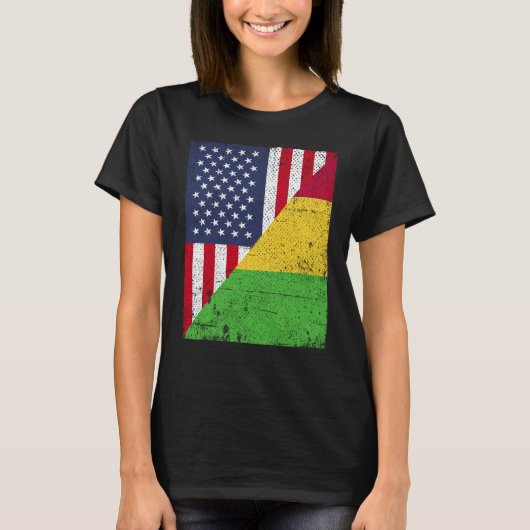 Half VS vlag Half Mali vlag Amerikaans Malan T-shirt (Voorkant)