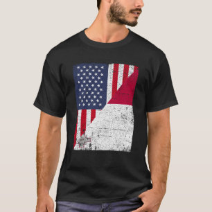 Half VS-vlag Half Malta-vlag Amerikaanse Maltees T-shirt