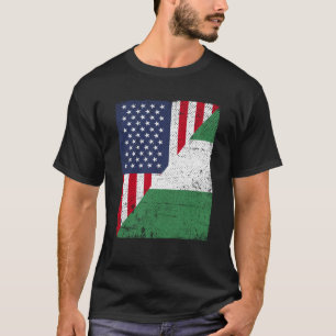 Half VS vlag half Nigeria vlag Amerikaans Nigeriaa T-shirt