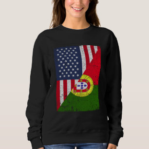 Half VS-vlag Half Portugal vlag Amerikaans Portuge Trui