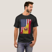 Half VS vlag Half Spanje vlag Spaans T-shirt (Voorkant volledig)