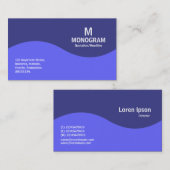 Half Wave Monogram - Elektrisch blauw en blauw 3B3 Visitekaartje (Voorkant / Achterkant)