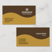 Half Wave Monogram - Goud met Bruin 4F341A Visitekaartje (Voorkant / Achterkant)