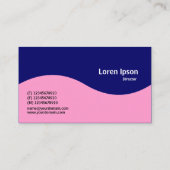 Half Wave Monogram - Roze met Donkerblauw Visitekaartje (Achterkant)