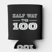 Half Way 100 Funny 50th Birthday Blikjeskoeler (Achterkant)