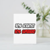 Half wetenschapper... half superheld briefkaart (Staand voorkant)