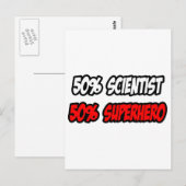 Half wetenschapper... half superheld briefkaart (Voorkant / Achterkant)