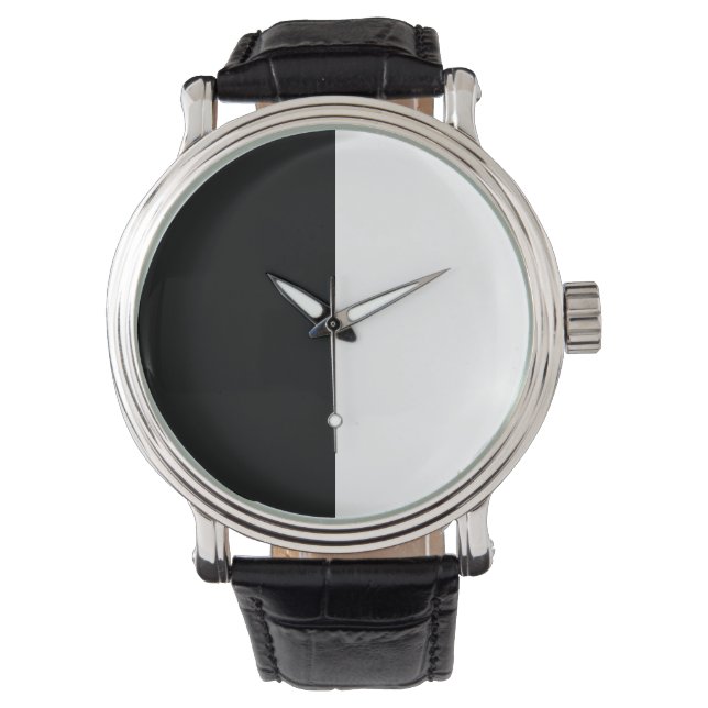 half white half black, half black half white horloge (Voorkant)