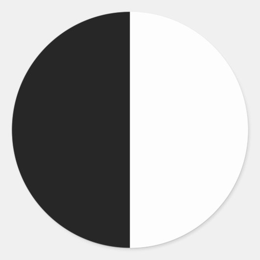 half white half black, half black half white ronde sticker (Voorkant)