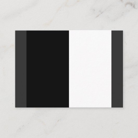 half white half black, half black half white visitekaartje (Voorkant)