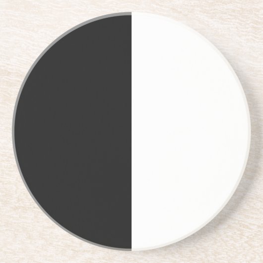 half white half black, half black half white zandsteen onderzetter (Voorkant)