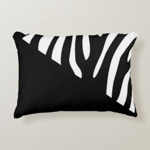 Half wilde zwart-witte Zebra-streep Accent Kussen