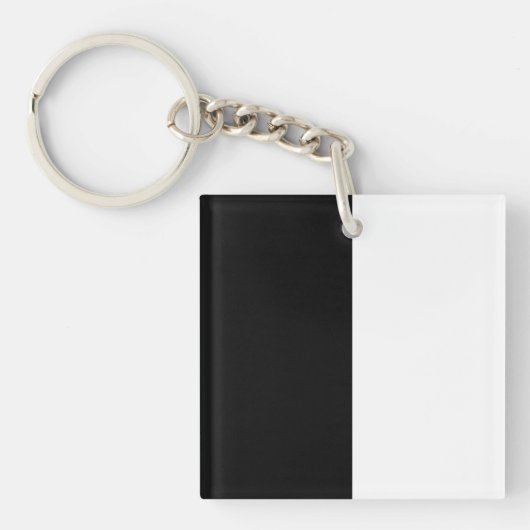 half wit half zwart, half zwart half wit sleutelhanger (Voorkant)