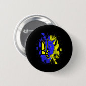 Half Wolf Half Oekraïne Tryzub Oekraïens Symbool E Ronde Button 5,7 Cm (Voorkant /achterkant)