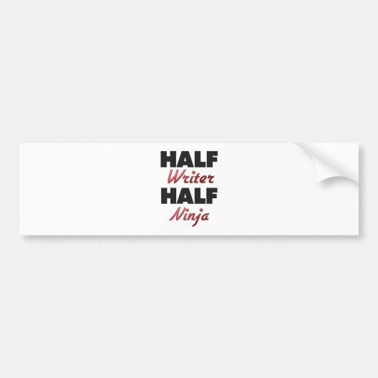 Half Writer Half Ninja Bumpersticker (Voorkant)