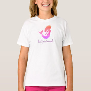 Half zeemeermin Paarse roze meisje T-shirt