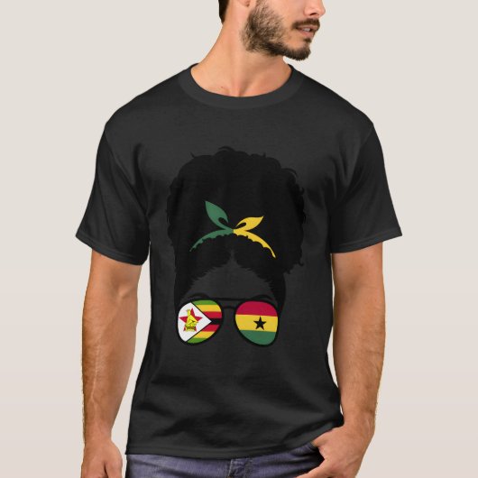 Half Zimbabwe Zimbabwe Half Ghanees Afro Zimbabwe T-shirt (Voorkant)