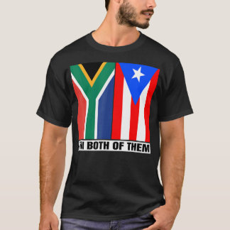 Half Zuid-Afrikaans en Puerto Ricaans erfgoed Zuid T-shirt