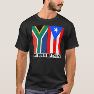 Half Zuid-Afrikaans en Puerto Ricaans erfgoed Zuid T-shirt