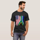 Half Zuid-Afrikaanse vlag VS T-shirt (Voorkant volledig)