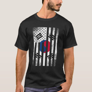 Half Zuid-Koreaanse vlag vintage Amerikaans van bi T-shirt