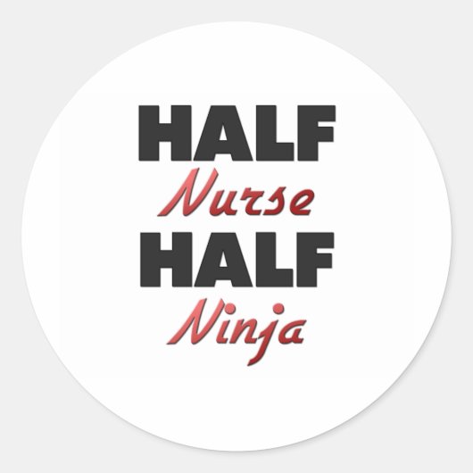Half zurse Half Ninja Ronde Sticker (Voorkant)