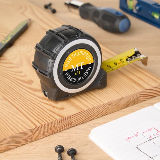 half zwart half geel 2-initialen Modern n° 1 Rolmaat (Houtwerk)