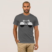 Half zwart / half wit fietsen t-shirt (Voorkant volledig)