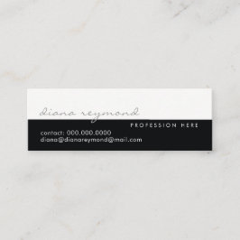 Half-zwart half-wit modern, professioneel elegant mini visitekaartje