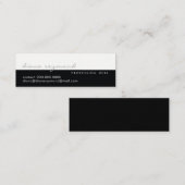 Half-zwart half-wit modern, professioneel elegant mini visitekaartje (Voorkant / Achterkant)