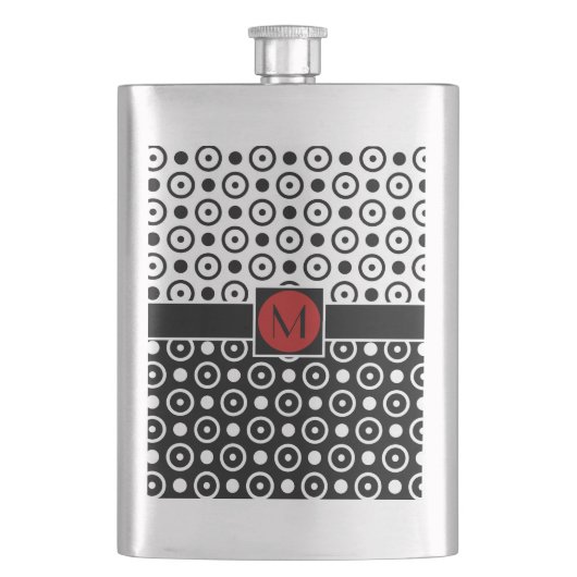 Half zwart half wit polka stippen met monogram flacon (Voorkant)