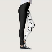 Half zwart half wit vlinder leggings (Rechts)