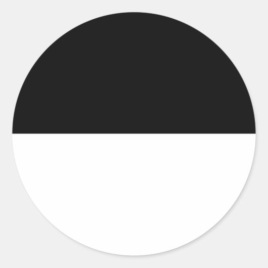 Half Zwart Ronde Sticker (Voorkant)