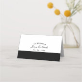 Half zwart & wit stijlvol elegant tafelnummer plaatskaartje (Voorkant)