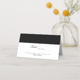 Half zwart & wit stijlvol elegant tafelnummer plaatskaartje