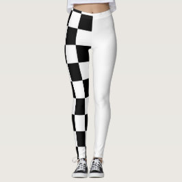 Half zwarte en witte leggingen leggings
