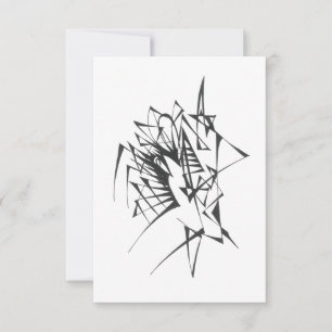 Half Zwarte Witte Abstracte Tribale Tatoeage Kunst Bedankkaart