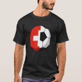 Half Zwitserland Vlag halve Football Voetbal T-shirt (Voorkant)
