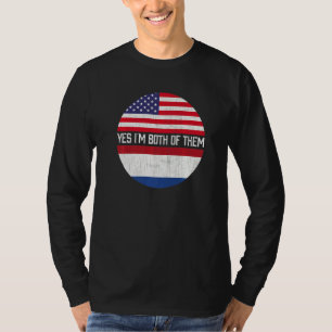 HalfAmerikaans erfgoed van de Amerikaanse vlag T-shirt