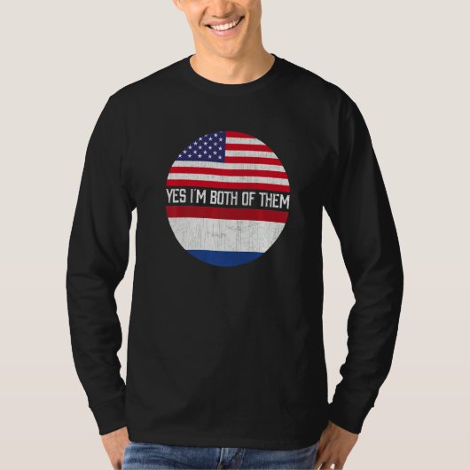 HalfAmerikaans erfgoed van de Amerikaanse vlag T-shirt (Voorkant)