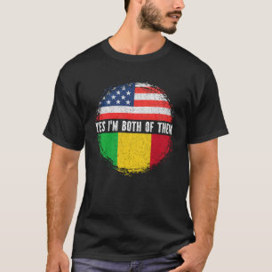 HalfAmerikaans Halan Amerikaans Vlag Mali T-shirt