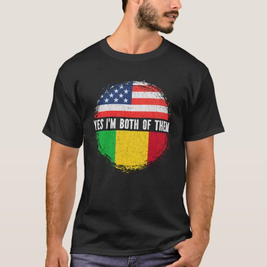 HalfAmerikaans Halan Amerikaans Vlag Mali T-shirt (Voorkant)