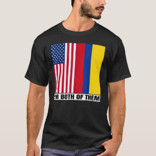 HalfAmerikaans half Colombiaans erfgoed, VS en Col T-shirt