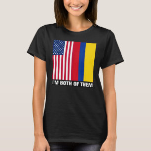 HalfAmerikaans half Colombiaans erfgoed, VS en Col T-shirt
